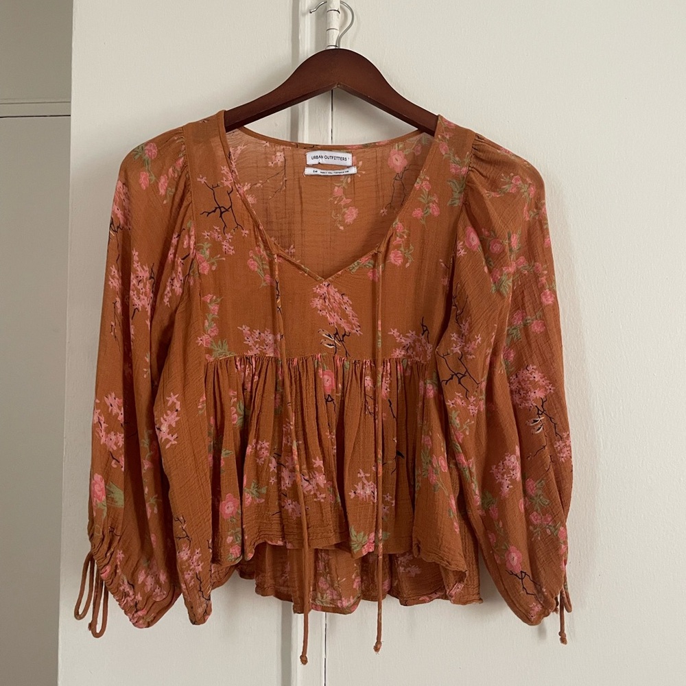 Urban Outfitters Peplum Blouse with 3/4 Sleeves